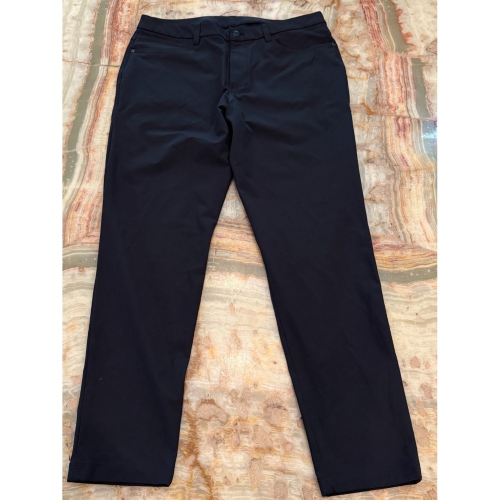 Lululemon Mens ABC Pants Black Straight Leg Regular Fit Size 34